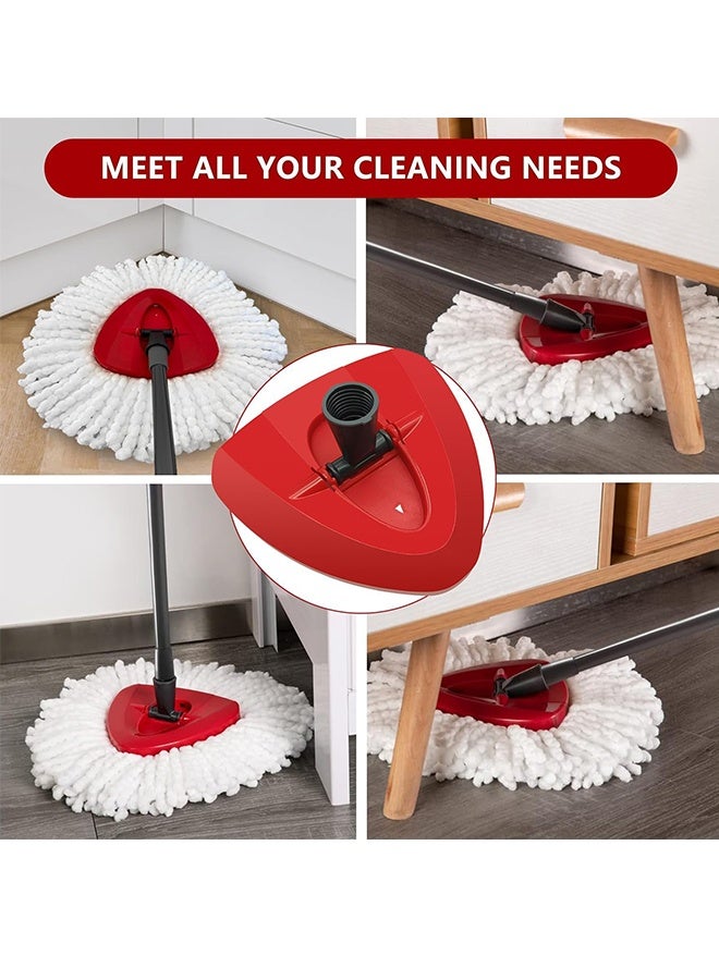 بكومور رأس بديل لممسحة دوارة مع قرص تعبئة مثلث دوار | قاعدة ممسحة سهلة العصر | رأس بديل بلاستيكي متين متوافق مع Easy Wring / Vileda / O-Cedar – أحمر - Image 3