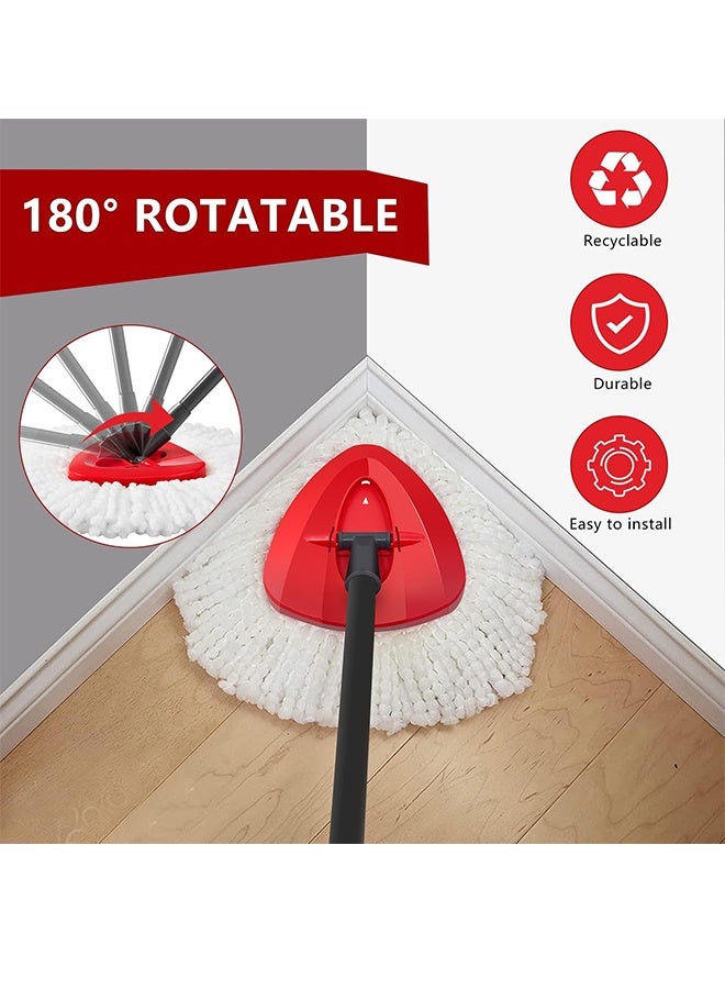 بكومور رأس بديل لممسحة دوارة مع قرص تعبئة مثلث دوار | قاعدة ممسحة سهلة العصر | رأس بديل بلاستيكي متين متوافق مع Easy Wring / Vileda / O-Cedar – أحمر - Image 4