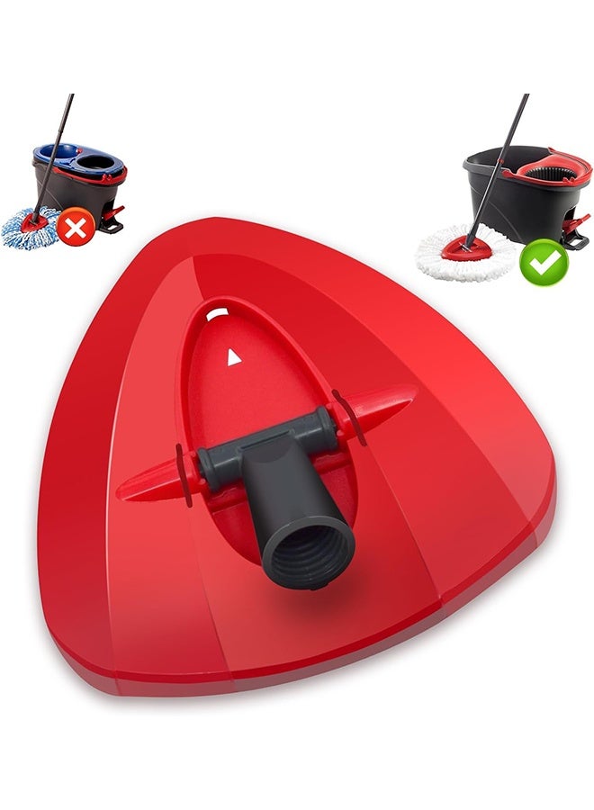 بكومور رأس بديل لممسحة دوارة مع قرص تعبئة مثلث دوار | قاعدة ممسحة سهلة العصر | رأس بديل بلاستيكي متين متوافق مع Easy Wring / Vileda / O-Cedar – أحمر - Image 1