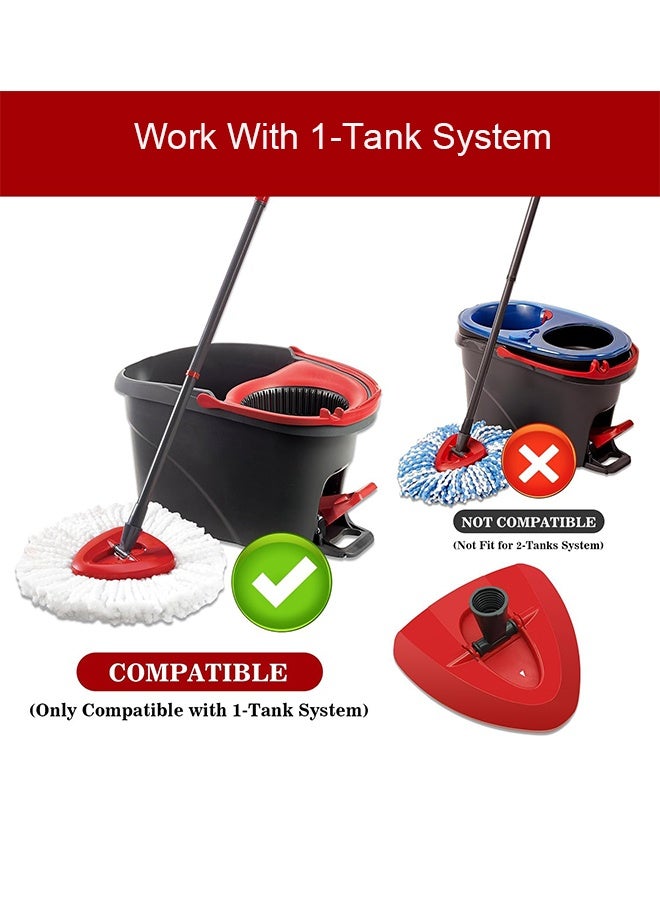 بكومور رأس بديل لممسحة دوارة مع قرص تعبئة مثلث دوار | قاعدة ممسحة سهلة العصر | رأس بديل بلاستيكي متين متوافق مع Easy Wring / Vileda / O-Cedar – أحمر - Image 2