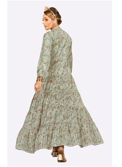 SARA Sara Stripe Flora Print Jalabiya  - Image 3