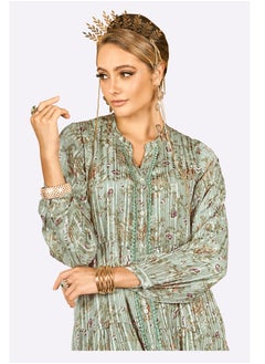 SARA Sara Stripe Flora Print Jalabiya  - Image 4