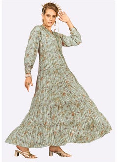 SARA Sara Stripe Flora Print Jalabiya  - Image 2