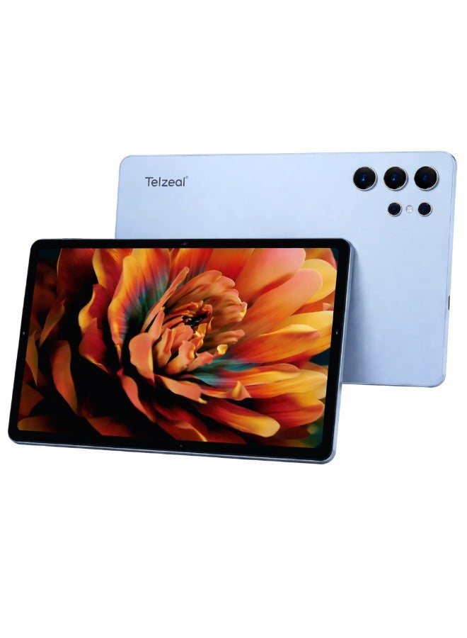 Telzeal تابلت تلزيل P202 – أزرق (12 جيجابايت RAM، 512 جيجابايت ROM)، شاشة HD بحجم 11 بوصة، بطارية بسعة 10000 مللي أمبير، كاميرا خلفية 20 ميجابكسل، شريحتين SIM، أندرويد 15، لوحة مفاتيح وفأرة متضمنة - Image 1