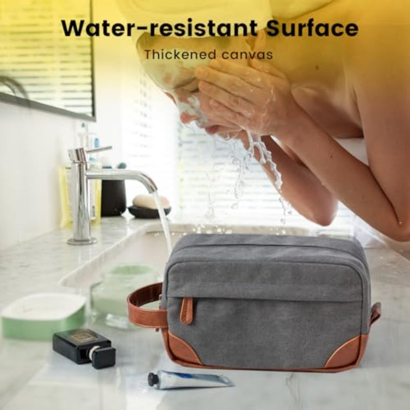 Travel Toiletry Bag - Hanging Toiletry Bag for Men Water Resistant Canvas Shaving Bag for Travel,,, Classic - Image 5