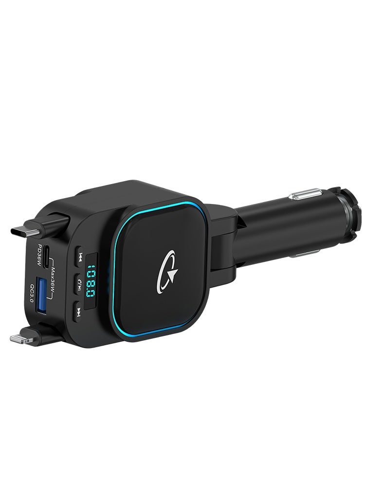Goaltage Goaltage FMTR02 PowerTune Pro Bluetooth FM Transmitter with Built-In Cables, Multi-Format Support, Safety Protection, Fast Charging, Hands-Free Calling and Wide Compatibility  - Image 4