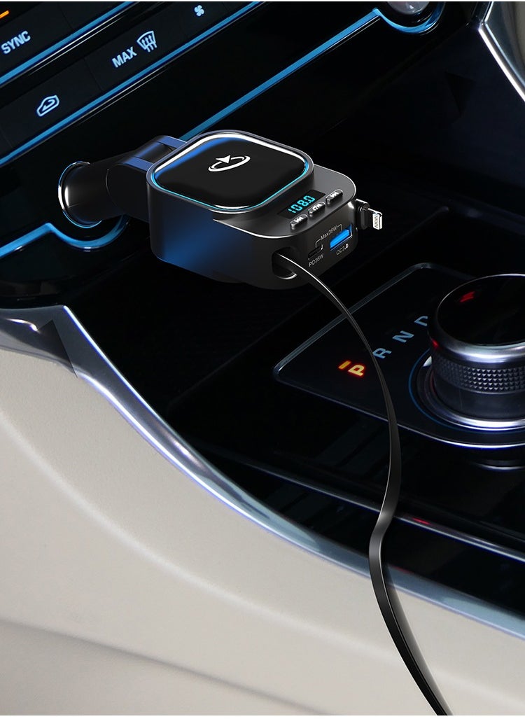 Goaltage Goaltage FMTR02 PowerTune Pro Bluetooth FM Transmitter with Built-In Cables, Multi-Format Support, Safety Protection, Fast Charging, Hands-Free Calling and Wide Compatibility  - Image 3