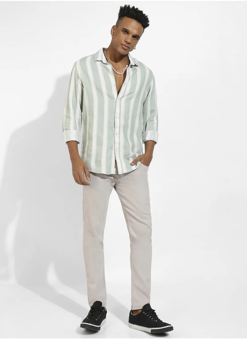 انستافاب بلس Contrast Club Striped Shirt