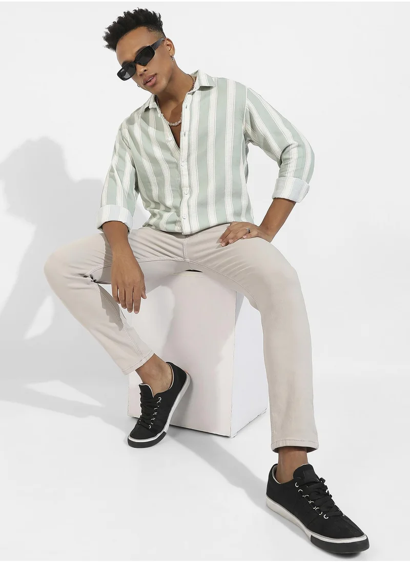 انستافاب بلس Contrast Club Striped Shirt
