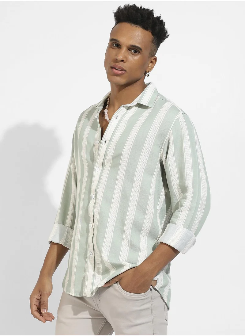 انستافاب بلس Contrast Club Striped Shirt