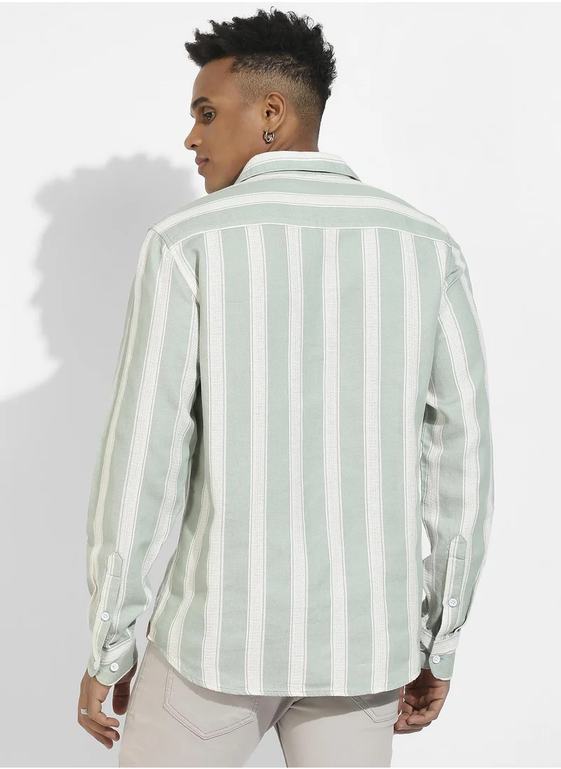 انستافاب بلس Contrast Club Striped Shirt