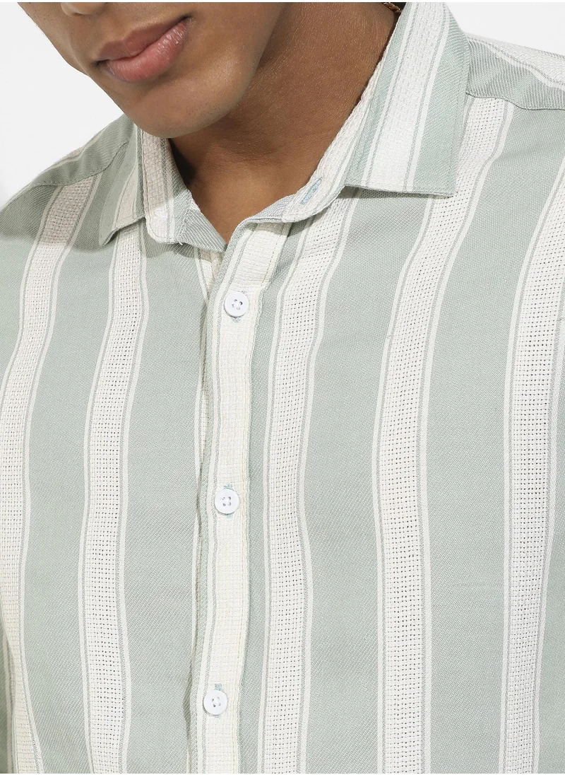 انستافاب بلس Contrast Club Striped Shirt
