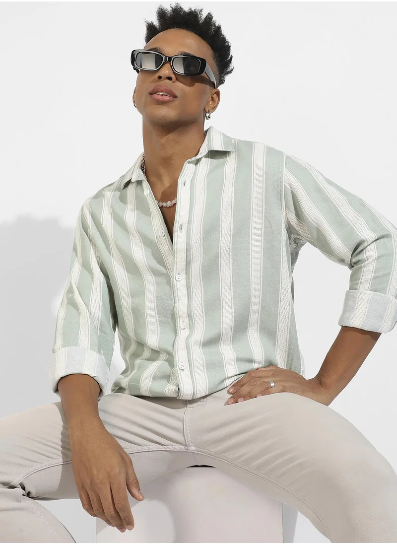 انستافاب بلس Contrast Club Striped Shirt