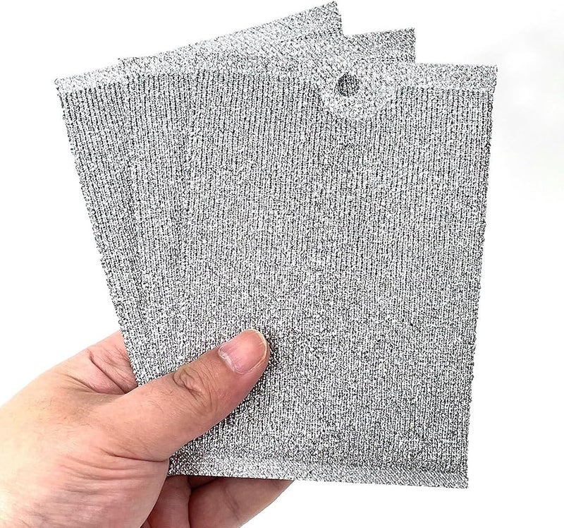 KASTWAVE Multipurpose Non-Scratch Metal Dish Scrubber, Reusable Stainless Steel Wire Sponge Pad for Wet & Dry Use, Rust-Resistant Kitchen Sink and Cookware Cleaning Tool (3 Pack) - Image 2