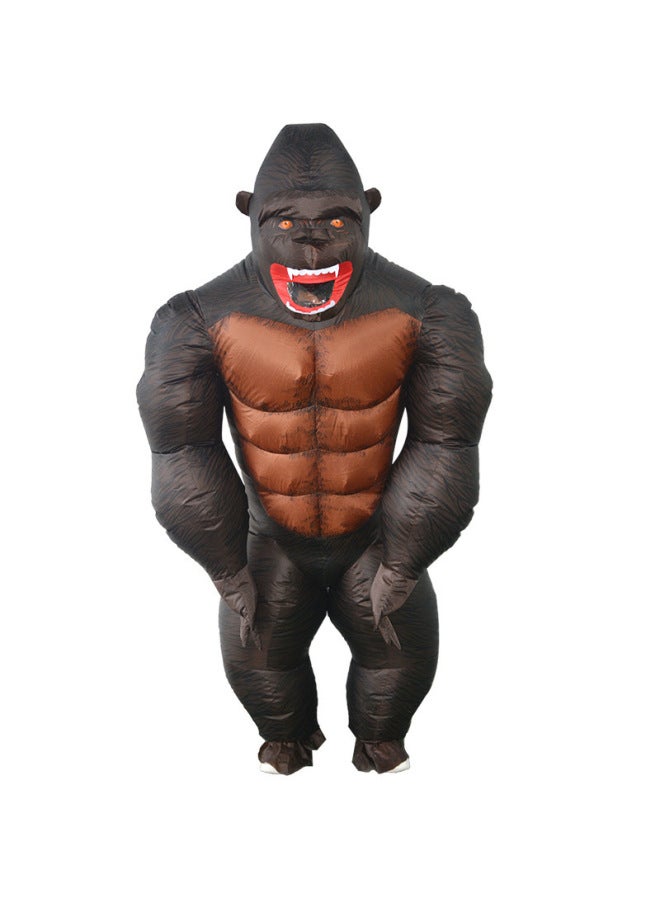 Loquat Funny Costume Walking Props Bar KTV Party Toy Doll Costume King Kong Skull Island Inflatable Costume-Color:Youth Model 110-150cm-Specification:One Size Fits All - Image 1