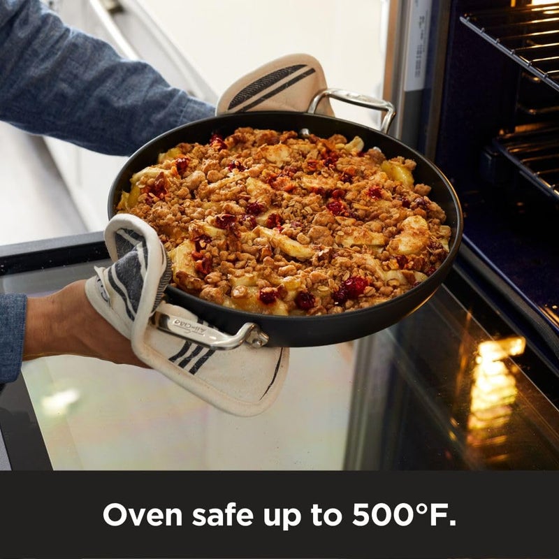 All-Clad HA1 Hard Anodized Nonstick Fry Pan 12 Inch Induction Oven Broiler Safe 500F, Lid Safe 350F Pots and Pans, Cookware Black - Image 2