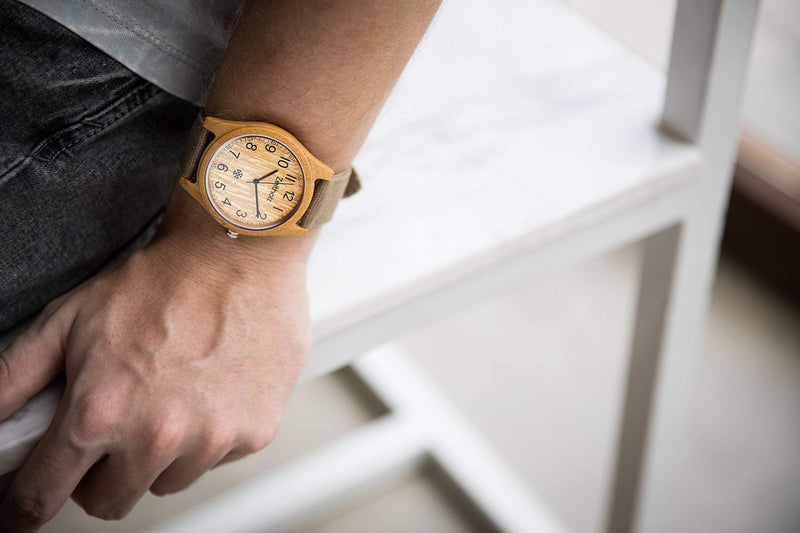 Zeitholz Unisex Wooden Watch - Altenberg Model, Handmade from 100% Natural Bamboo with Quartz Movement - Lightweight Analog Wooden Watch for Men and Women - Adjustable Band Fits Any Wrist - Image 5