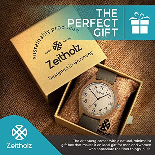 Zeitholz Unisex Wooden Watch - Altenberg Model, Handmade from 100% Natural Bamboo with Quartz Movement - Lightweight Analog Wooden Watch for Men and Women - Adjustable Band Fits Any Wrist - Image 4