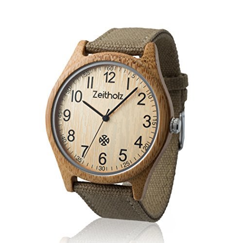 Zeitholz Unisex Wooden Watch - Altenberg Model, Handmade from 100% Natural Bamboo with Quartz Movement - Lightweight Analog Wooden Watch for Men and Women - Adjustable Band Fits Any Wrist - Image 1