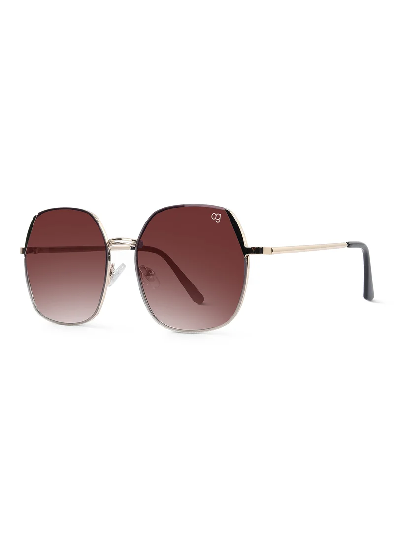 Woggles Latest & Stylish UV Protected Glow Golden Round Sunglasses for Men & Women