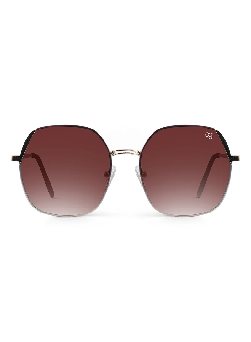 Woggles Latest & Stylish UV Protected Glow Golden Round Sunglasses for Men & Women