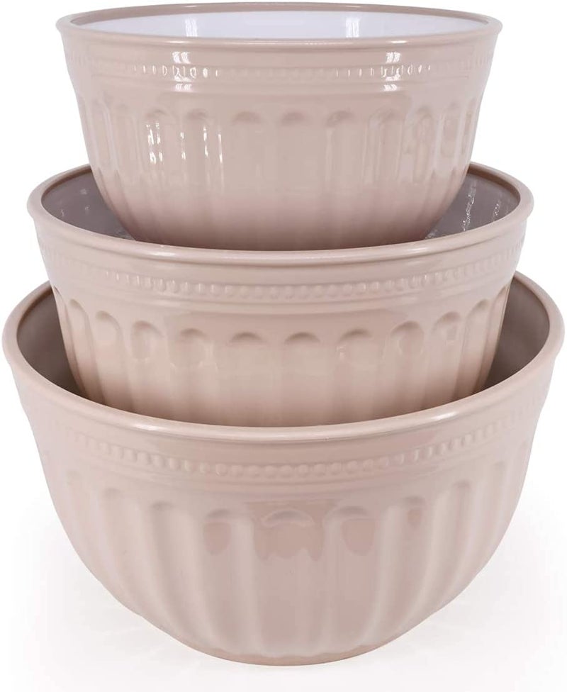 olpad 3 pcs Plastic Round Salad Bowls Setwith airtight lidMicrowave SafeFreezer SafeStorage BowlsMultipurposefor Home Kitchen - Image 3