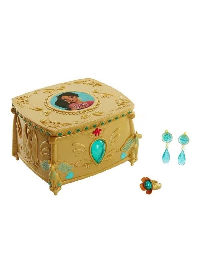 Play House Toy Princess Elena Sound And Light Dressing Box Girl Earrings Ring Jewelry Storage Box-Color:Elena Music Box  - Image 3
