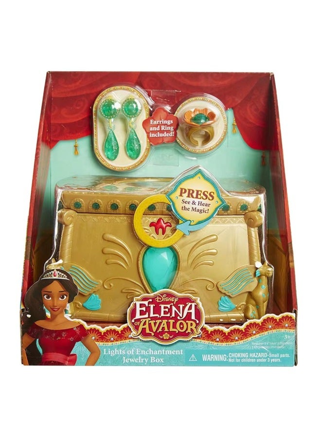 Play House Toy Princess Elena Sound And Light Dressing Box Girl Earrings Ring Jewelry Storage Box-Color:Elena Music Box  - Image 2
