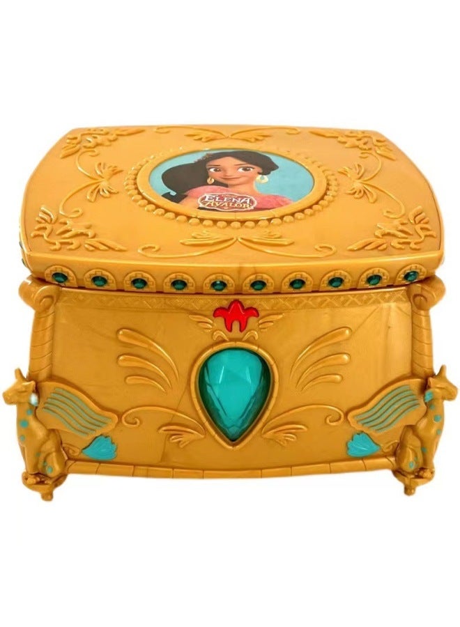 Play House Toy Princess Elena Sound And Light Dressing Box Girl Earrings Ring Jewelry Storage Box-Color:Elena Music Box  - Image 4
