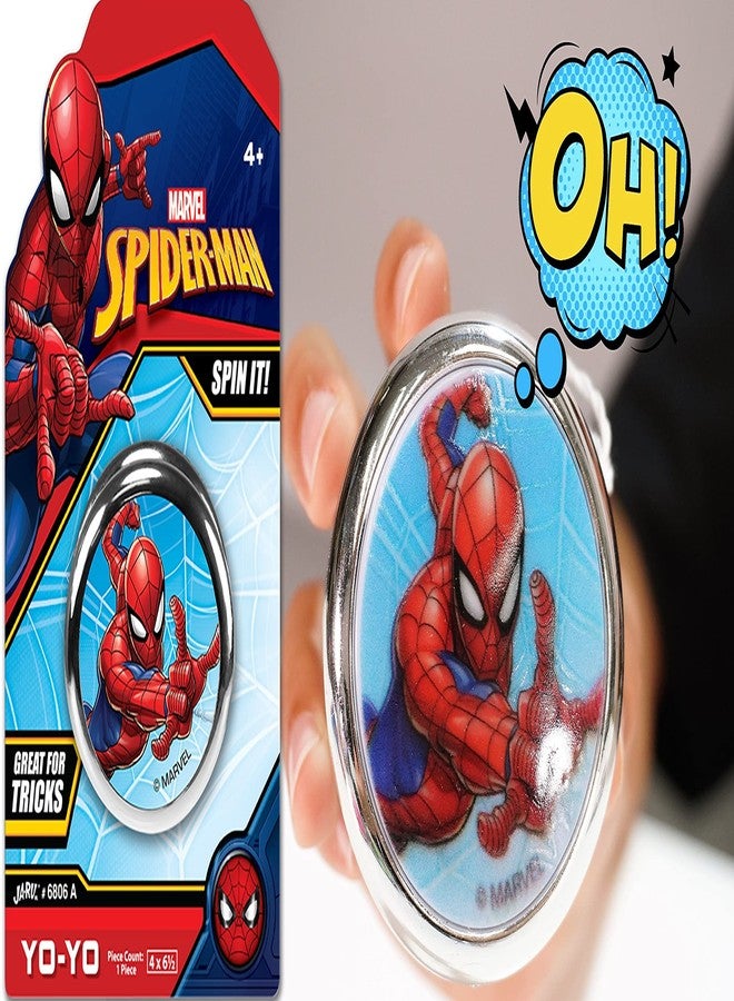 جا-رو لعبة يويو من JA-RU Marvel Toys (وحدة واحدة بتصاميم متنوعة) أبطال خارقون: سبايدرمان، هالك، كابتن أمريكا، وآيرون مان. لعبة يويو للأطفال للمبتدئين، لعبة خدعة الخيط، ألعاب لتخفيف التوتر للأولاد 6806-1 - Image 4