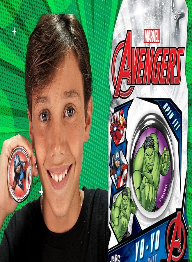 جا-رو لعبة يويو من JA-RU Marvel Toys (وحدة واحدة بتصاميم متنوعة) أبطال خارقون: سبايدرمان، هالك، كابتن أمريكا، وآيرون مان. لعبة يويو للأطفال للمبتدئين، لعبة خدعة الخيط، ألعاب لتخفيف التوتر للأولاد 6806-1 - Image 5