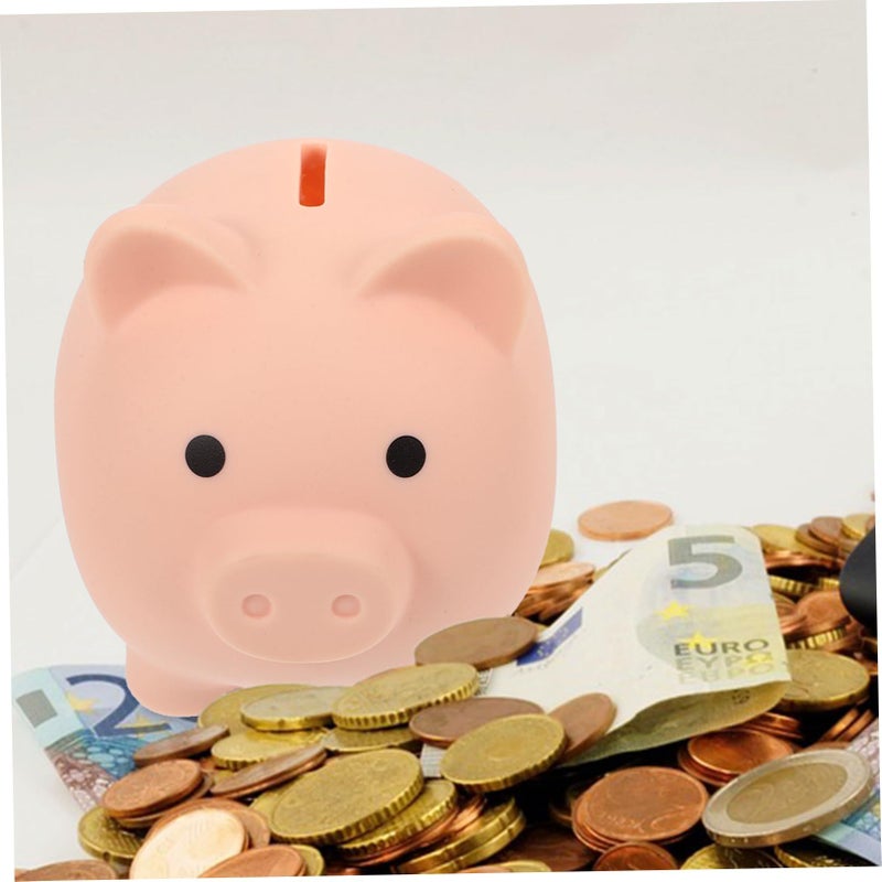 Pink Vinyl Piggy Bank for Boys Girls Shatterproof Home Decor Birthday Storage Jar - Image 4