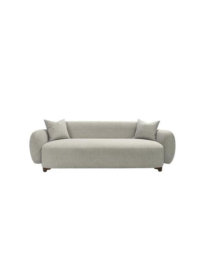 Miro Light Grey Triple Sofa with Wooden Legs