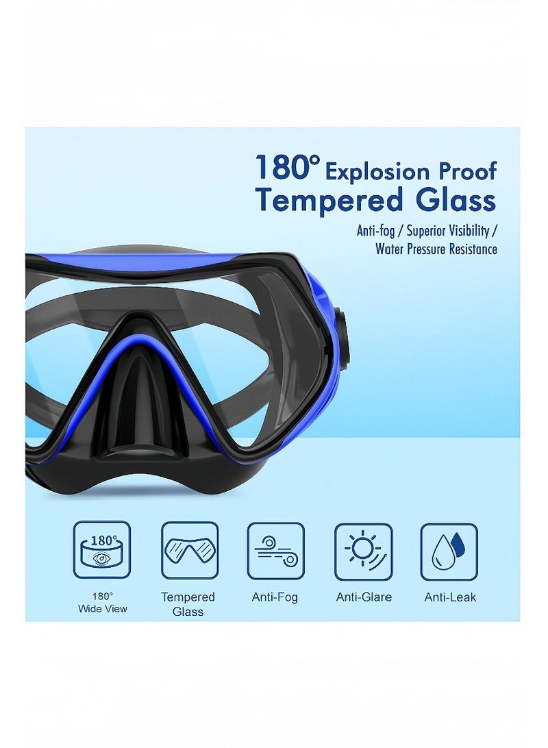 كيبي قناع الغوص بنظام التنفس الجاف الأحدث، قابل للطي بزاوية 180 درجة، نظارات غوص بانورامية بزجاج مقوّى مقاوم للضباب والتسرب، معدات غوص للبالغين والشباب. - Image 2