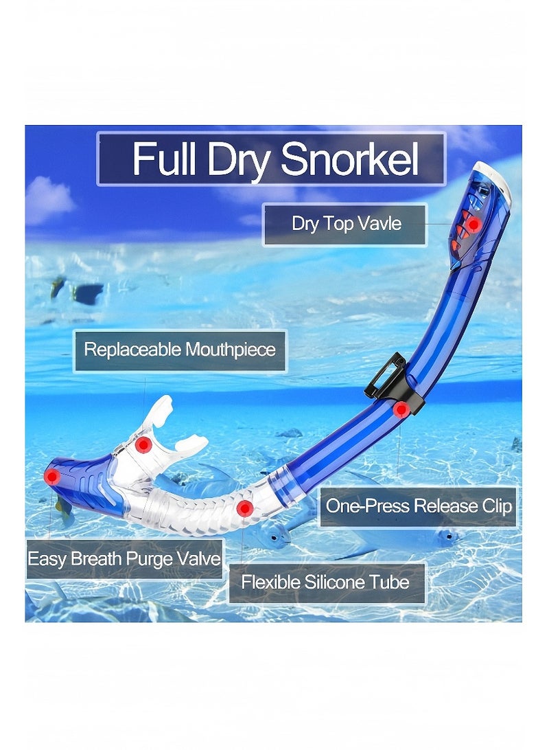 كيبي قناع الغوص بنظام التنفس الجاف الأحدث، قابل للطي بزاوية 180 درجة، نظارات غوص بانورامية بزجاج مقوّى مقاوم للضباب والتسرب، معدات غوص للبالغين والشباب. - Image 3