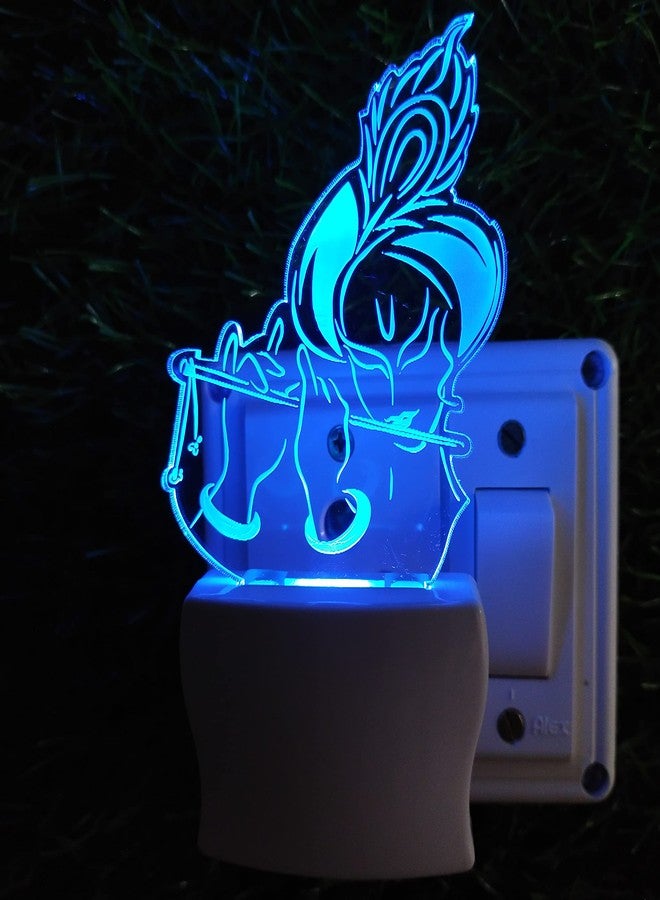 UKANI Krishna 3D Optical Illusion Acrylic Night Lamp, 7 Colors RGB Auto Colour Changing LED Plug and Play Night Light, Office Light, Best for Gift - Pack of 1 (SD010,Multicolour, 3 Inch) - Image 5