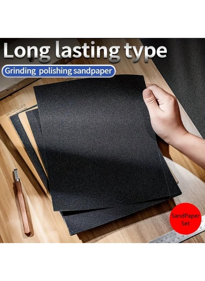 Poaker 10Pcs Waterproof Sheet Abrasive Paper For Automotive Body Working on Paint, Varnish, Furnitures And Other Soft Metals Solid Surface Materials Sanding (GRIT-600)  - Image 2