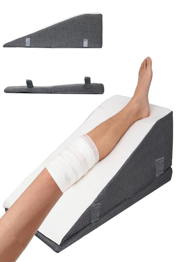 odesoy Leg Elevation Pillow Wedge for After Surgery - Adjustable Knee & Ankle Support, Post Surgery Recovery, Swelling Relief and Blood Circulation, Crystal Velvet Cover, High-Density Foam - Image 1