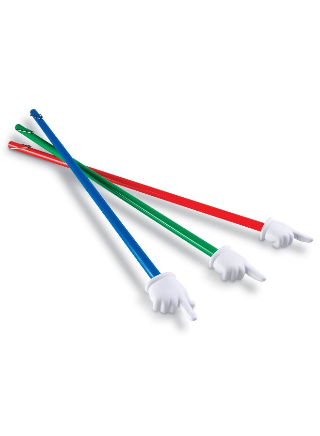 Learning Resources Hand Pointers 24" Deluxe (Set Of 3, 60Cm, Multi-Color, Ages 3+) - Image 1