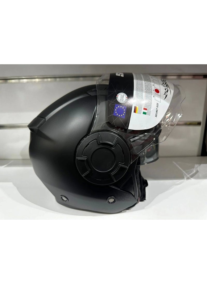 sway Helmet SW-766 Matte Black Chinless with Sunglasses  - Image 2