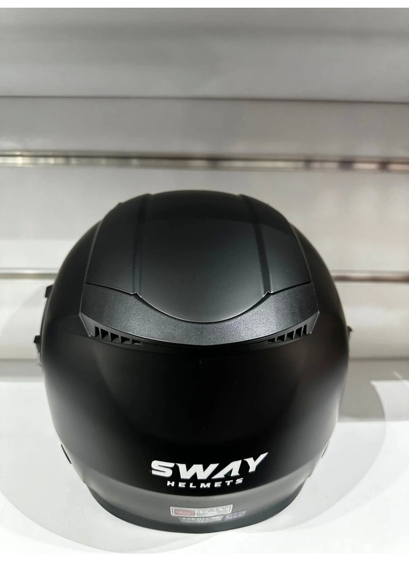 sway Helmet SW-766 Matte Black Chinless with Sunglasses  - Image 4
