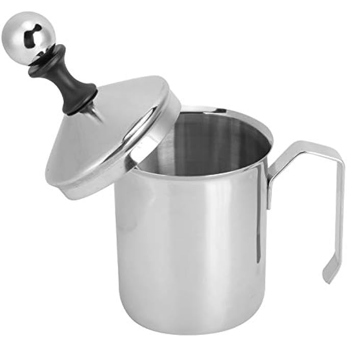 Labymos Manual Milk Frother With 304 Stainless Steel Construction Mesh And Spring Design Ergonomic Slip HeatResistant Handle For Rich Creamy Froth Suitable For Home Baristas Coffee Shops Restaurants - Image 1