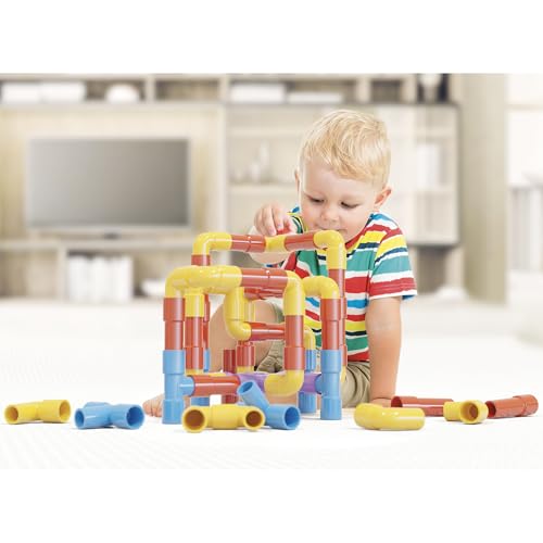 Quercetti Tubation - 40 Piece Interlocking Pipeline Maze Building Set - Open Ended Construction Toy for Ages 3 and Up (Made in Italy) Multi - Image 2