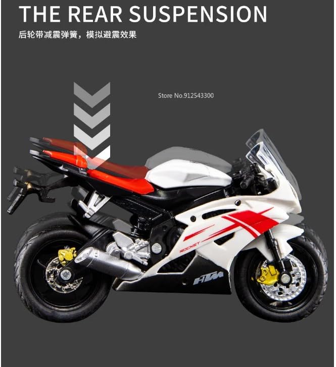 PLUSPOINT Diecast Motorcycle Toy Bike Scale Model Vehicles Alloy Simulation Superbike Also for Car Dashboard,Kids,Adult - Image 4