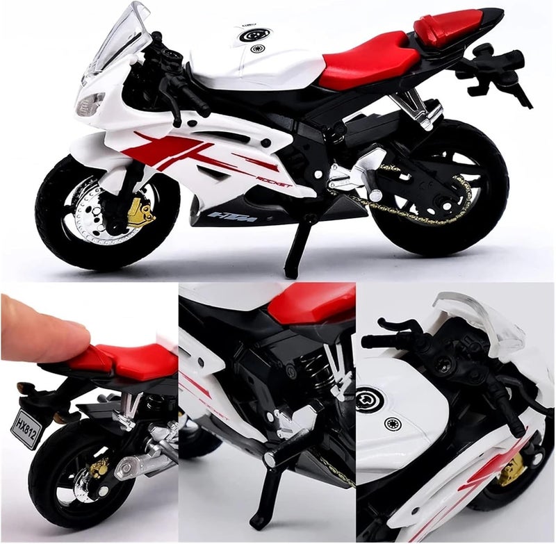 PLUSPOINT Diecast Motorcycle Toy Bike Scale Model Vehicles Alloy Simulation Superbike Also for Car Dashboard,Kids,Adult - Image 3