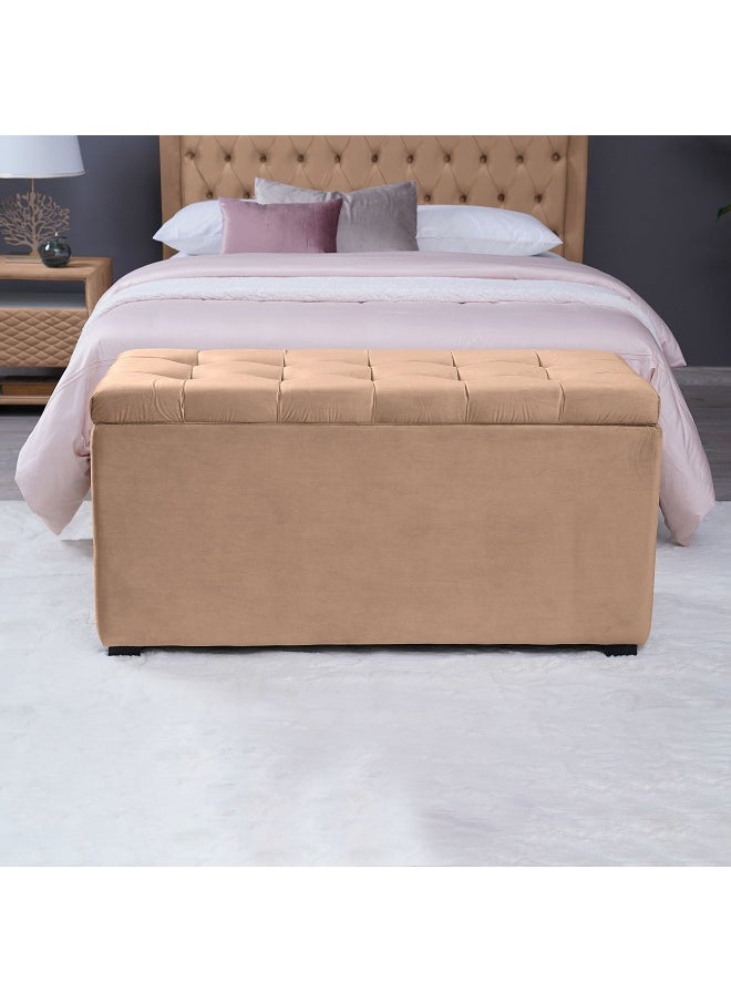 Pan Home Emirates Gigastorage Bench-Velvet~Gold  - Image 1