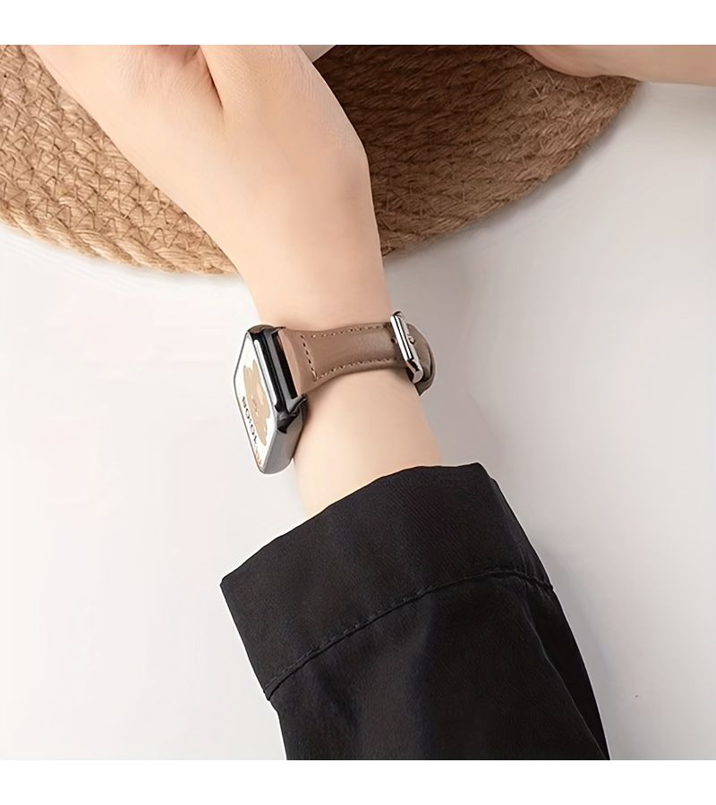 White Synthetic Leather Wristband for iwatch Series 10 42mm 41 40 38mm - Image 5