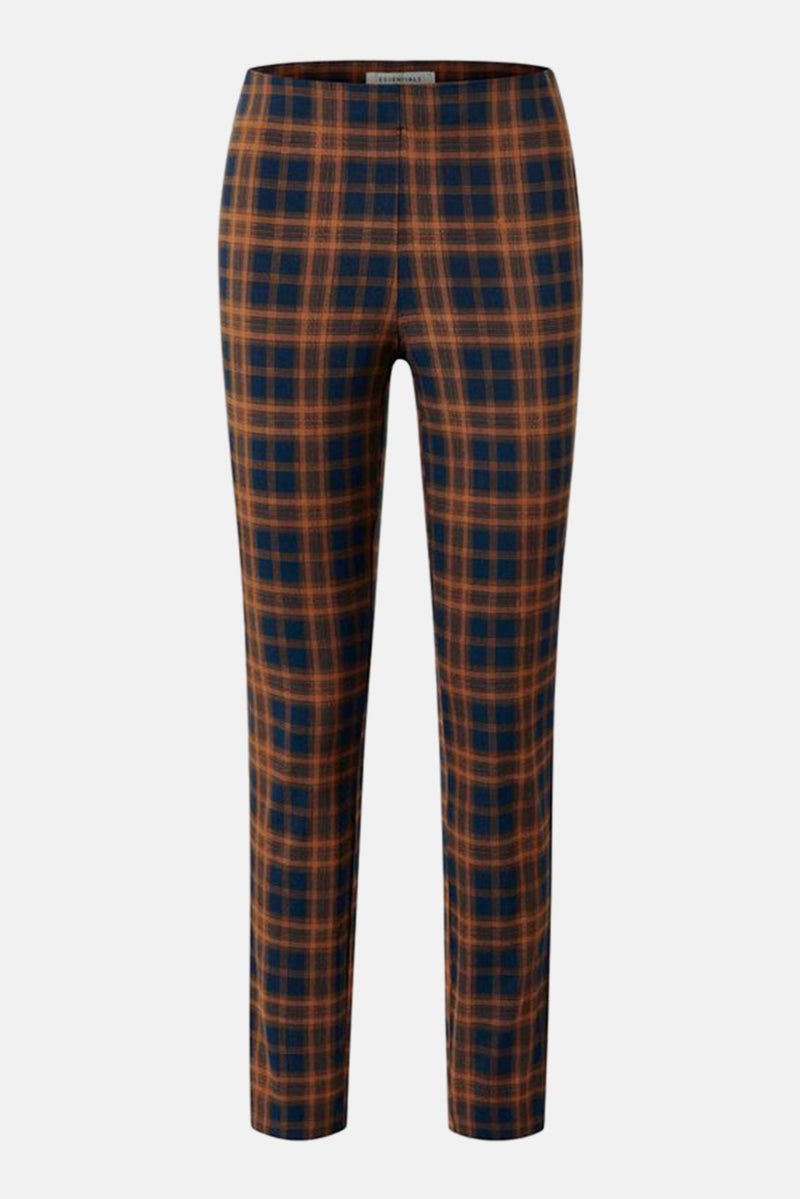 Tchibo Women Slim Fit Plaid Dress Pants, Brown - Image 2