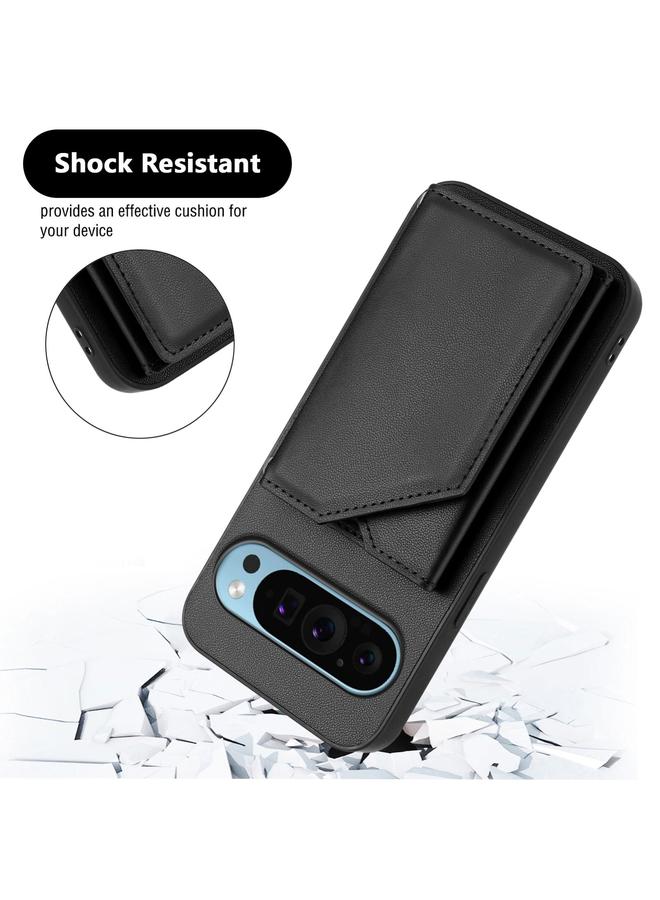 S-TOP Case For Google Pixel 9 Pro Skin Feel Four Card Slots Phone Case with Wrist Strap - Image 3