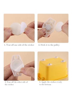 Generic Self Adhesive Wheels - Swivel Wheels Caster Wheels | Ball Bearing Rollers Sticky Swivel Pulleys | - Ball Bearing Rollers | Easy to Use Dhesive Wheels Rolling Feet | for Flower Pots Trash Cans  - Image 5